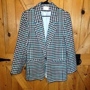 Pendleton Womens Checkered Blazer Size 10 Virgin Wool